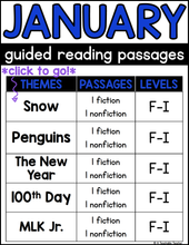 January Guided Reading Passages - Levels F-I