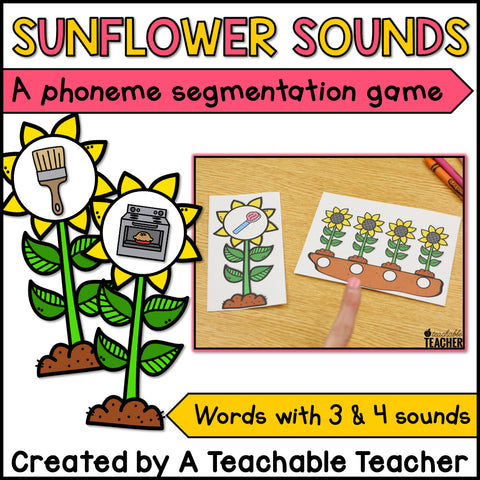 September Sunflower Sounds Phonemic Awareness Activities: Segmenting & Blending Sounds