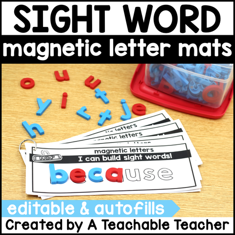 Editable High Frequency Word Magnetic Letter Mats