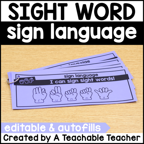 Editable High Frequency Word Sign Language