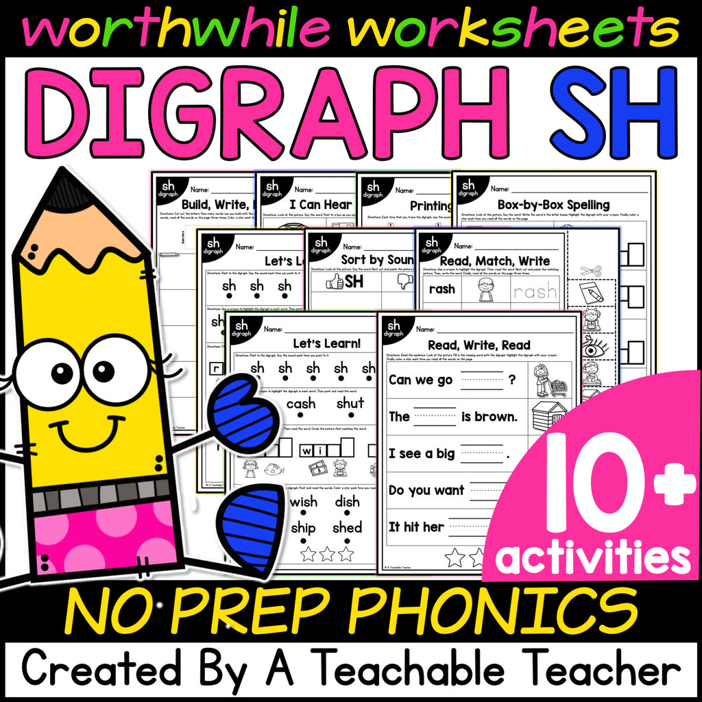 Sh Digraph Workbook SH Digraph Worksheets for Teaching Digraphs – A Teachable Teacher