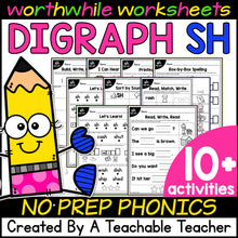 SH Digraph Worksheets for Teaching Digraphs - SH