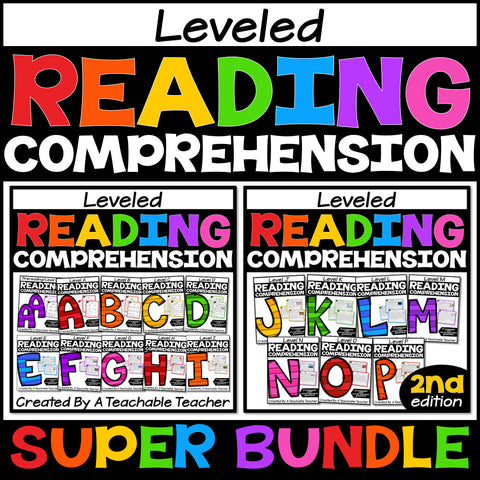 Leveled Reading Comprehension Passages AA-P SUPER BUNDLE