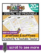 All-in-One Reading Passages - Prefixes and Suffixes Edition