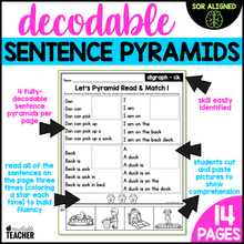Decodable Sentence Pyramids- Words with Digraphs