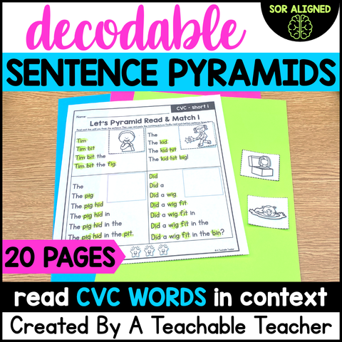 Decodable Sentence Pyramids- CVC Words