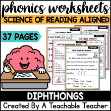 Diphthongs Phonics Worksheets - The Science of Reading