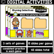 Rhyming Boom Cards™ | Rhyming Detectives- Rhyming Activities Distance Learning