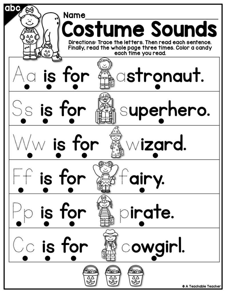 halloween-letter-sounds-activities-no-prep-phonics-worksheets-a-teachable-teacher for Free Printable Alphabet Phonics Worksheets Halloween Letter Sounds Activities- NO PREP Phonics Worksheets – A Teachable Teacher for Free Printable Alphabet Phonics Worksheets