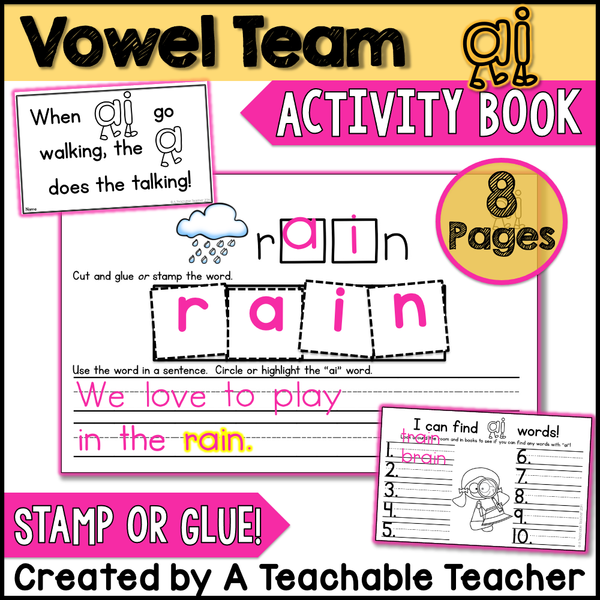 Vowel Team AI Activity Book – A Teachable Teacher