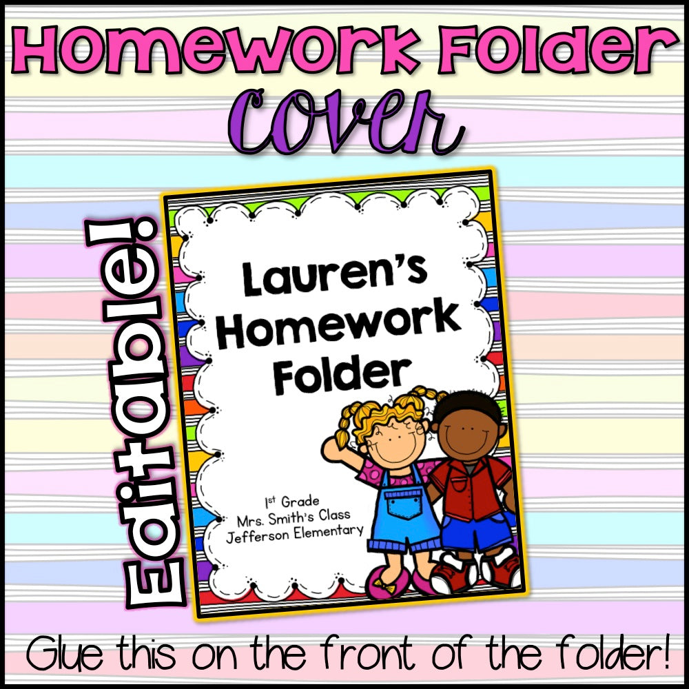 Editable Homework Folder for Primary Grades A Teachable Teacher