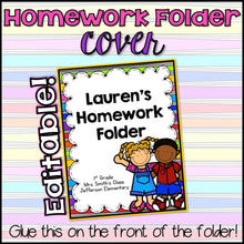 Editable Homework Folder for Primary Grades