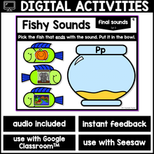 Sound Isolation Boom Cards™ | Fishy Sounds-Beginning, Medial, Ending Sounds Game