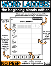 Phonics Beginning Blend Words Word Ladders and Word Chains