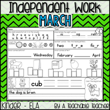 Kindergarten Independent Work - March