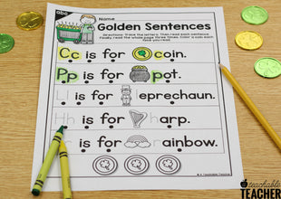 St. Patrick's Day Letter Sounds Activities- NO PREP Phonics Worksheets