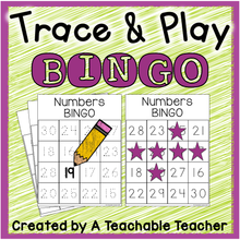 Trace and Play Bingo- Numbers 15-30
