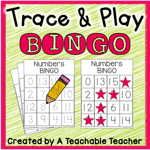 Trace and Play Bingo - Numbers 0-15