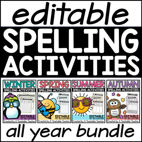 Editable Spelling Activities for ANY List of Words