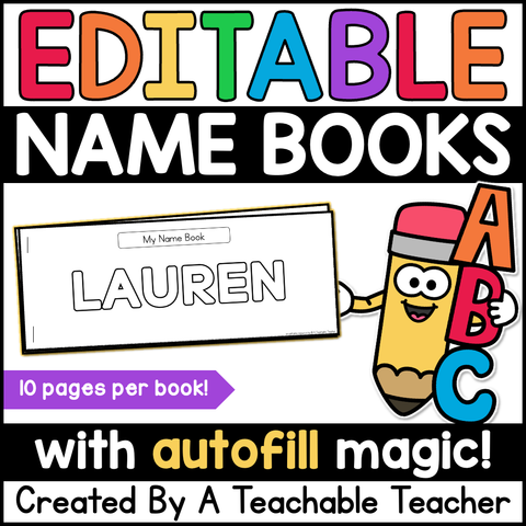 Editable Name Books: Practice Writing First and Last Name