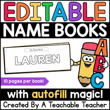 Editable Name Books: Practice Writing First and Last Name