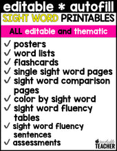 Editable Sight Word Printables- June