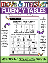 Move and Master Fluency Tables - Numbers Edition