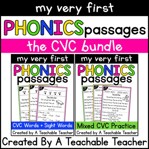 My Very First Phonics Passages- The CVC BUNDLE