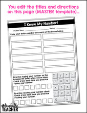 Editable Student Number Forms