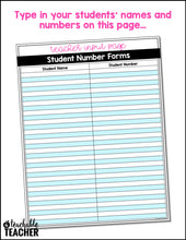 Editable Student Number Forms