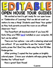 Editable Open House Tour Guides