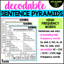 Decodable Sentence Pyramids- Words with Digraphs