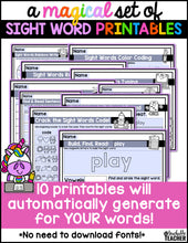 A Magical Set of Sight Word Printables